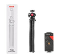 Black octopus leg mobile phone tripod set with phone clip, model FT-01, extended to 360mm