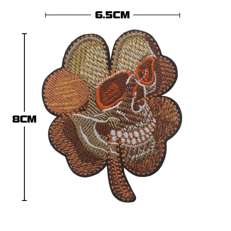 Outdoor embroidered fabric badge with Velcro strip backing in multiple colour variations