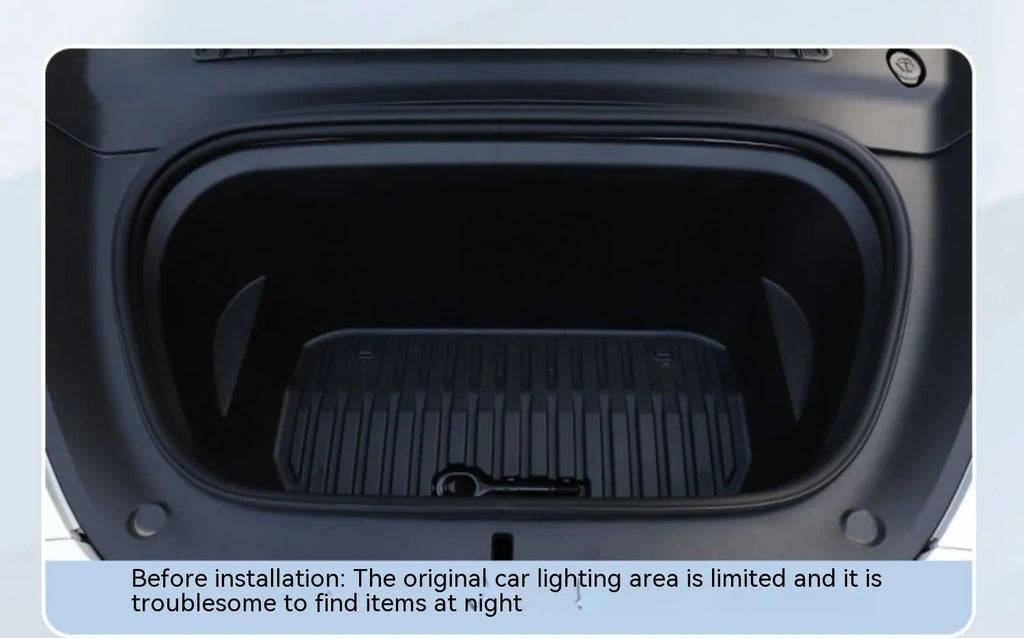 Tesla Model 3 and Y front backup box ambience light modification kit in soft silicone.