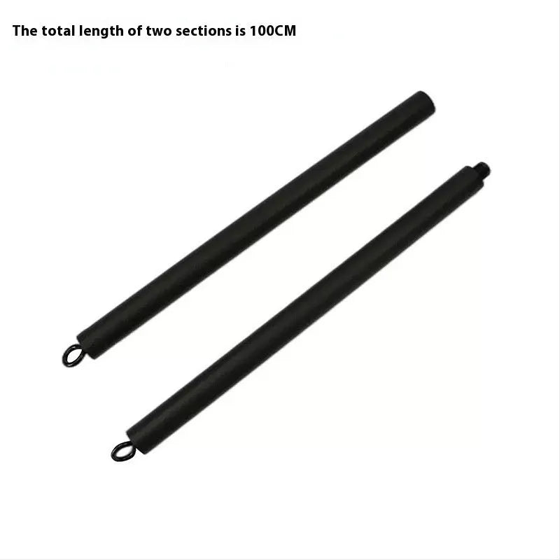Two-segment push-and-pull yoga fitness stick with rope mechanism for pilates resistance training