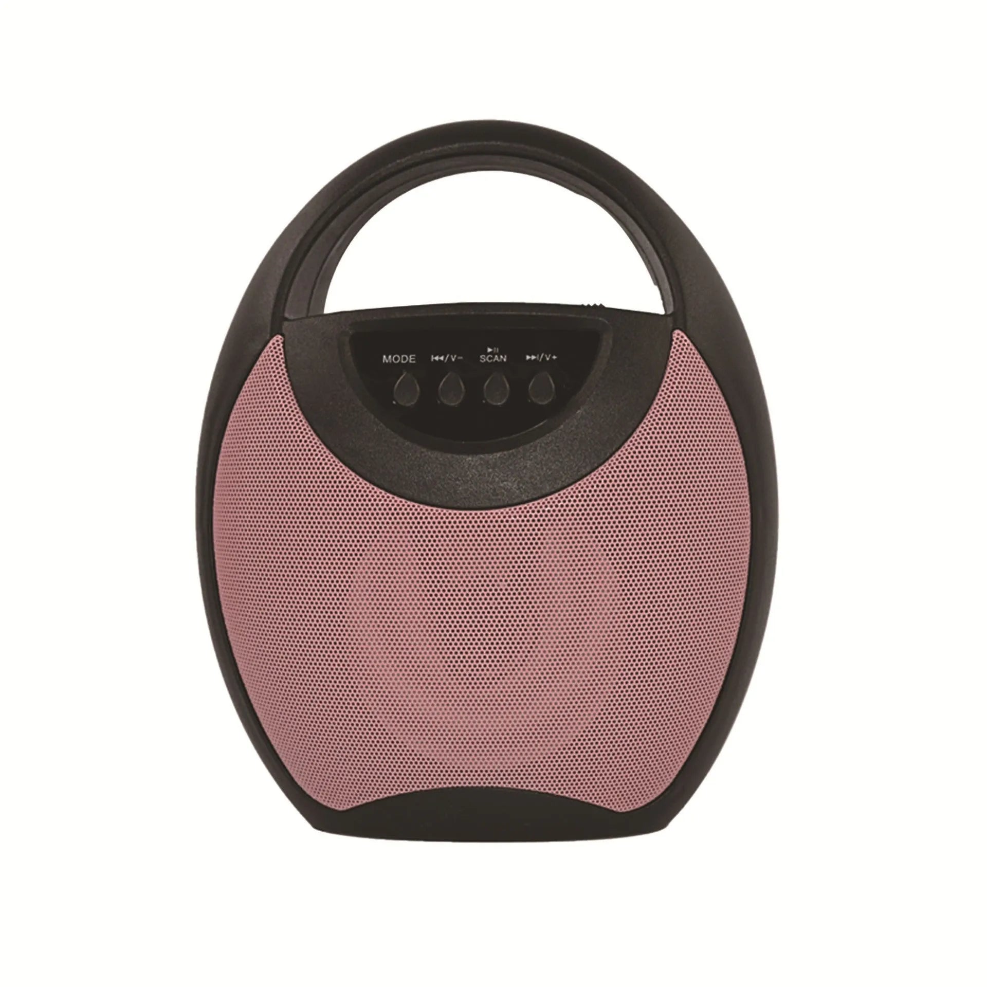 Black portable Bluetooth speaker with USB port and SD card slot.