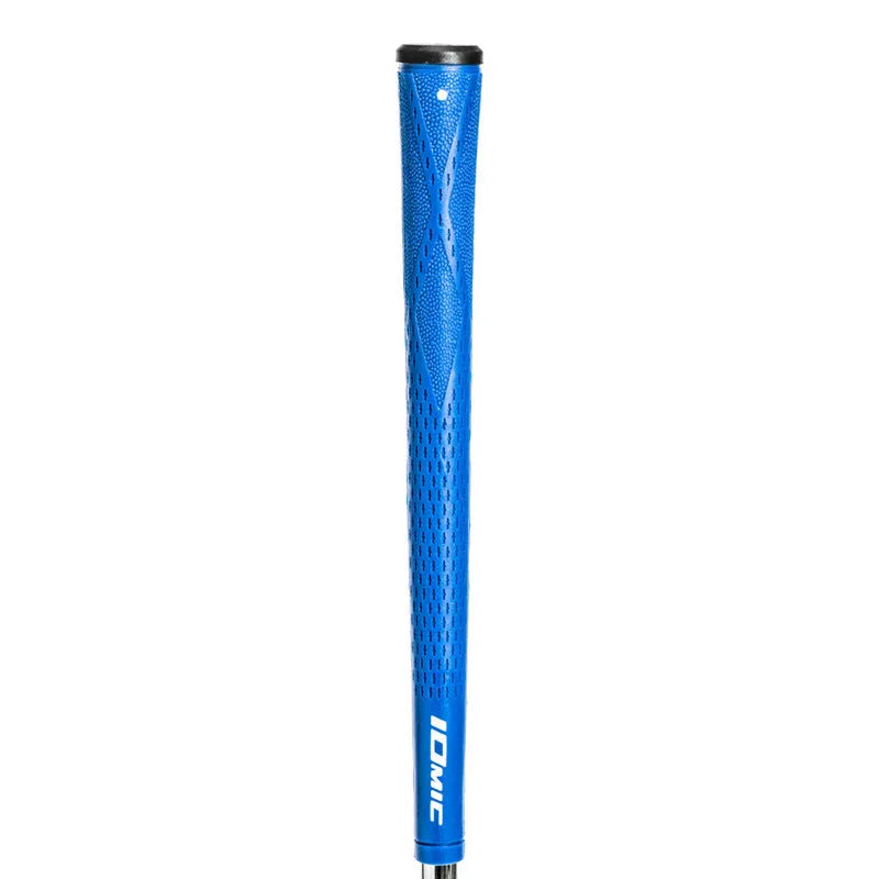 TPE material golf club replacement grip shown in multiple colour options including pink, red, blue, and two-tone designs.