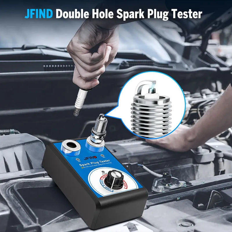 Car spark plug tester kit with dual-standard compatibility for ignition system diagnostics