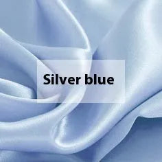 Solid colour silk duvet cover in lotus pink, pea green, bright brown, mysterious purple, white, and silver blue.