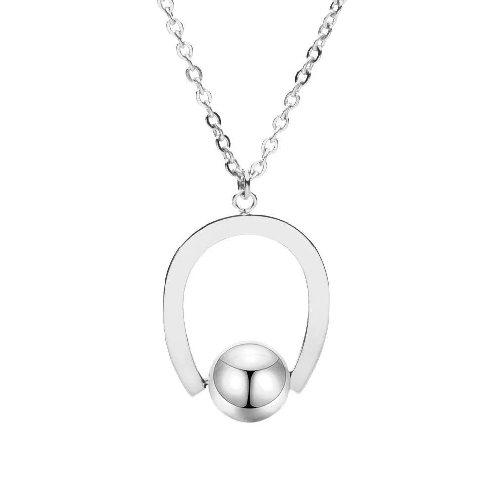 Stainless steel geometry pendant necklace with adjustable cross chain in gold or silver finish