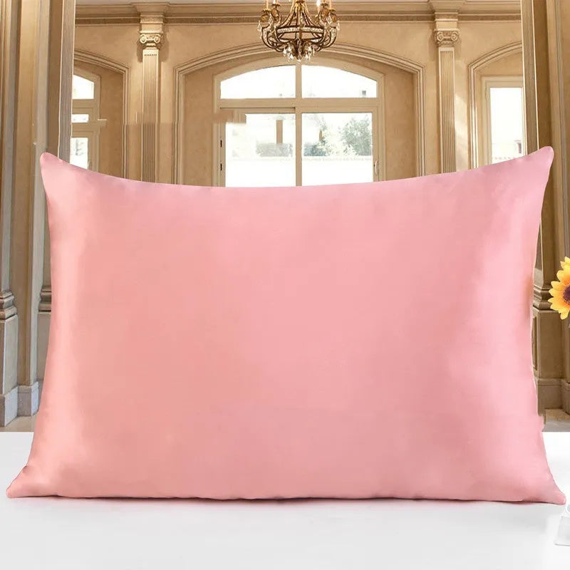 19 Momme double-sided mulberry silk pillowcase with hidden zip in stone grey colour.