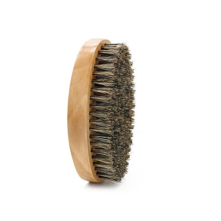 Natural boar bristle beard brush 11.3cm for men's facial hair styling and maintenance, black brown and fancy options