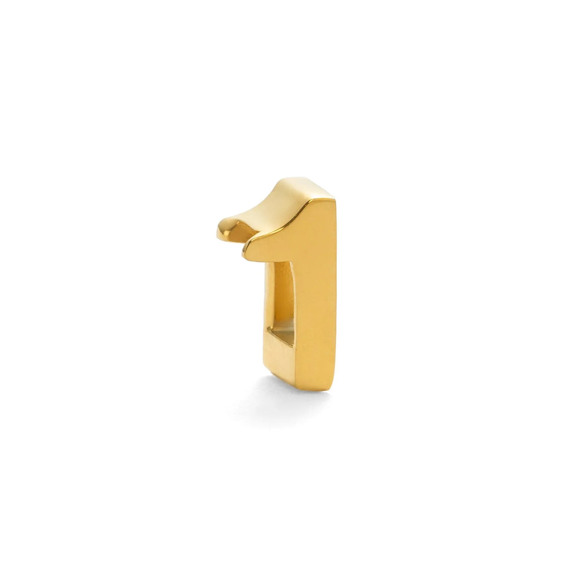 A gold and a silver titanium steel necklace with letter and number pendants on a 40.5cm chain.
