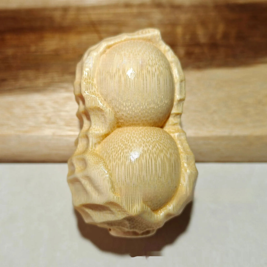 Solid bamboo carving peanut ornament in modern simplicity style for gift giving