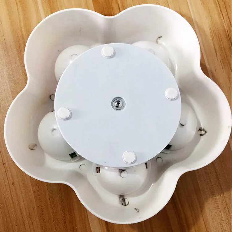 White PP Pet IQ educational toy, 22cm diameter, 8.5cm height, slow feeder and puzzle bowl for dogs.