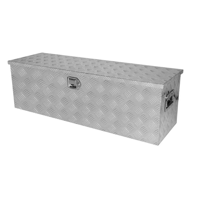 Black aluminium alloy tool case measuring 26 inches with lockable design for tool storage and transport