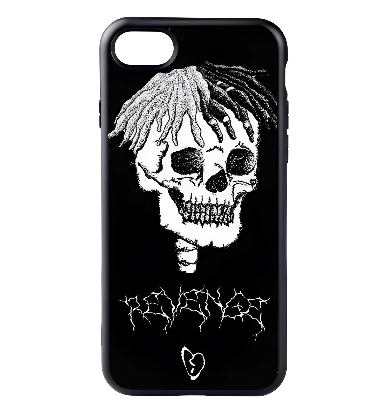 Transparent matte iPhone case with XXxtentacion design, half-wrapped with dirt-resistant anti-knock protection