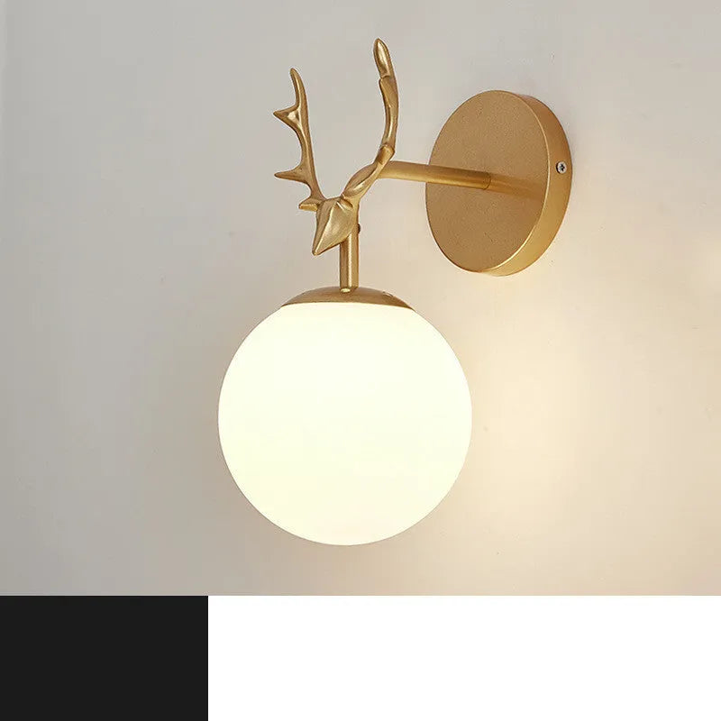 Modern round glass wall lamp with minimalist Nordic design and E27 bulb holder