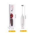 Hand-held electric milk frother blender in black or white colour with modern simplicity design