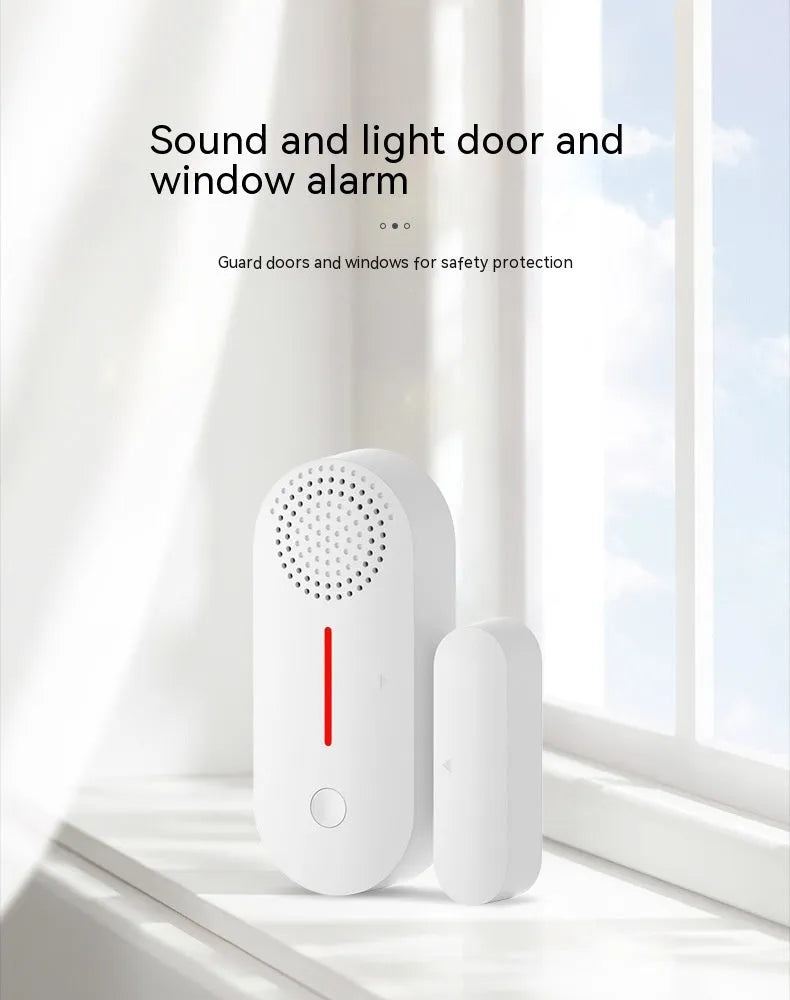 Smart home WiFi magnetic door window sensor alarm with audible alert system