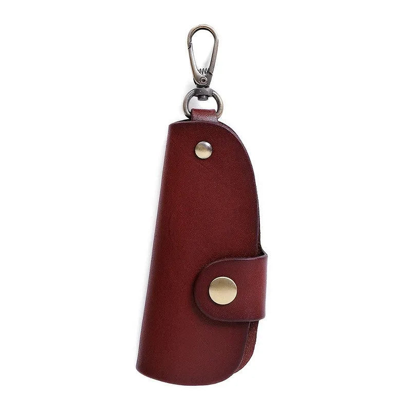 Genuine leather car key case with multifunctional door in four colour options