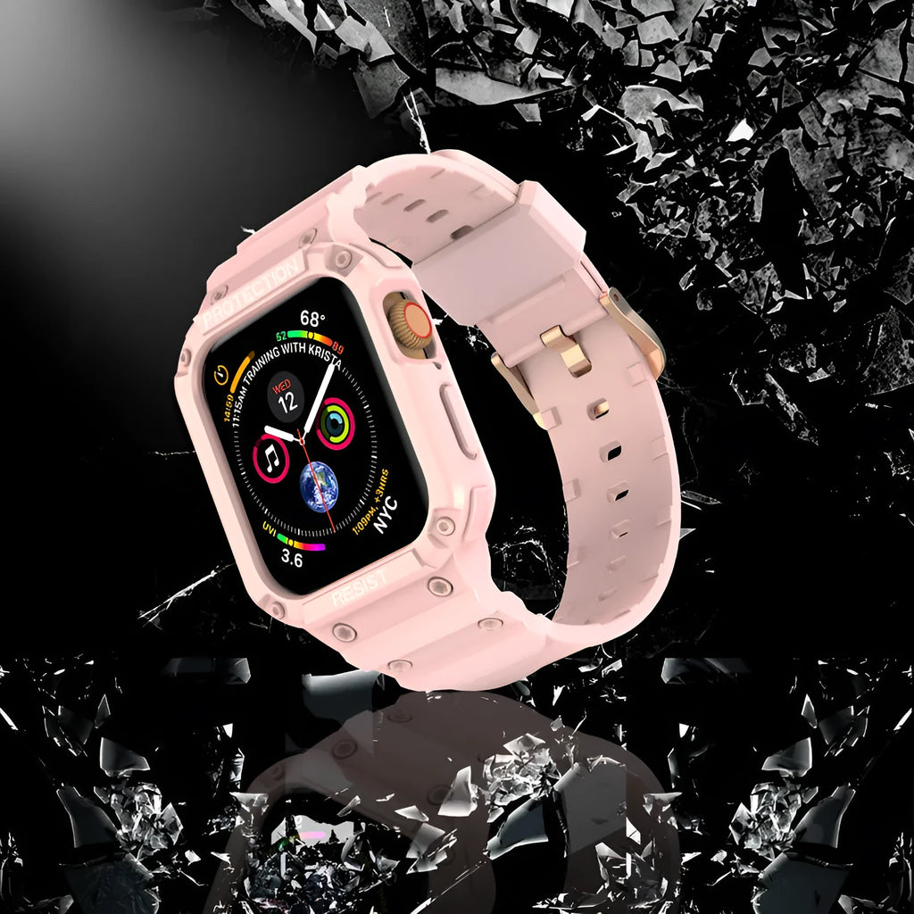 Apple Watch Series 8 TPU sport strap in multiple colours showing 38mm and 42mm size options