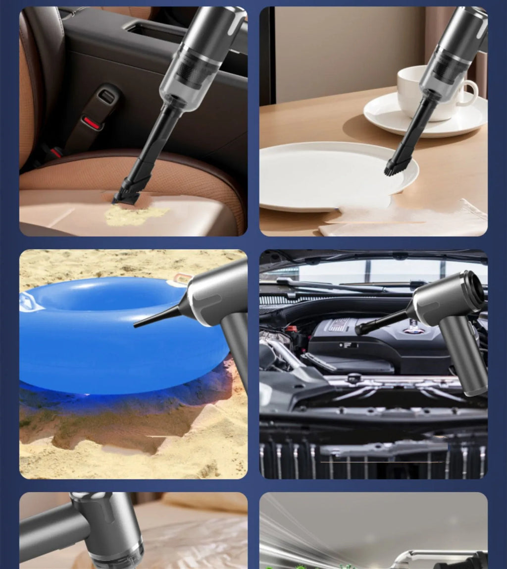 Wireless handheld car vacuum cleaner with attachments for interior cleaning