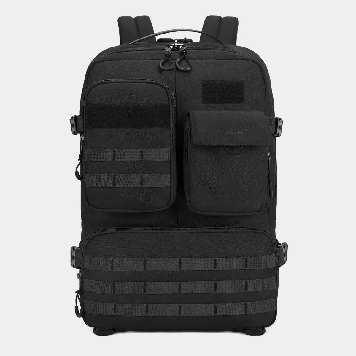 17-inch waterproof tactical backpack in army green colour with outdoor sports equipment