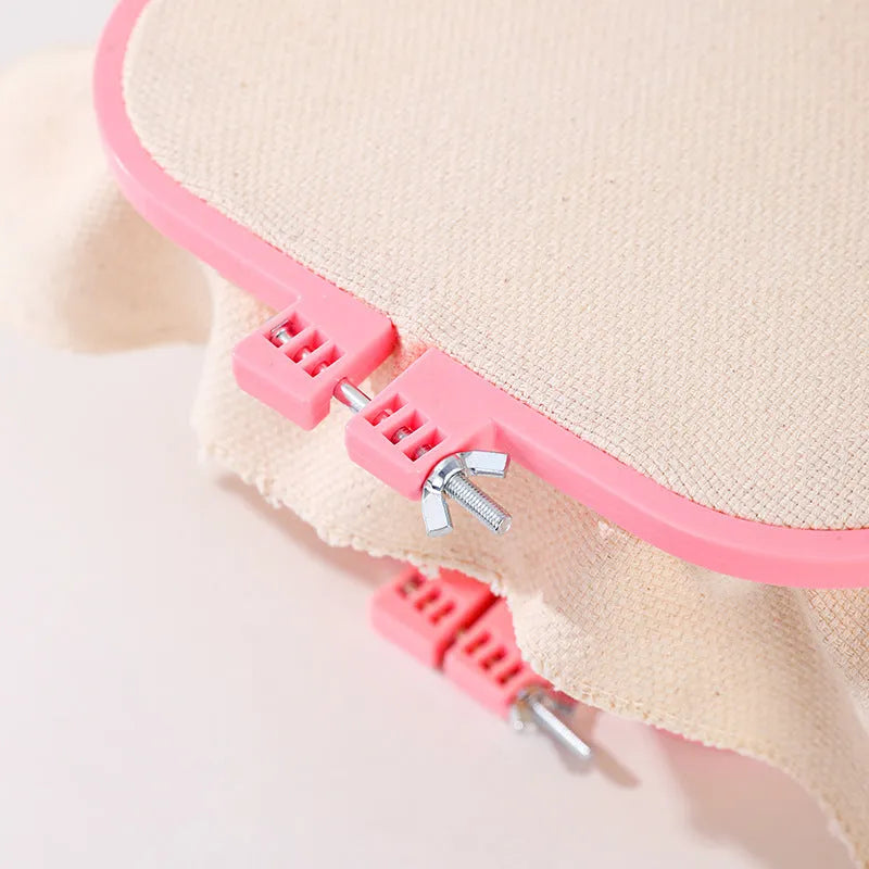 Double-layer ABS desktop embroidery frame stand with cotton cloth panels, adjustable, small and large sizes, five colours