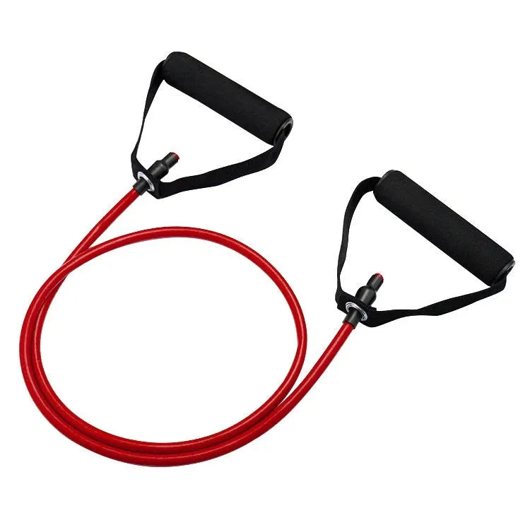 Adjustable chest expander with TPE resistance bands in yellow, green, red, blue, and black colour-coded tension levels