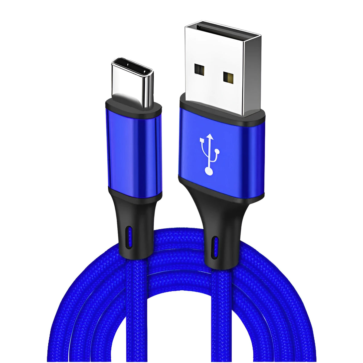 2m long USB to Type-C mobile phone charging cable in multiple colour options