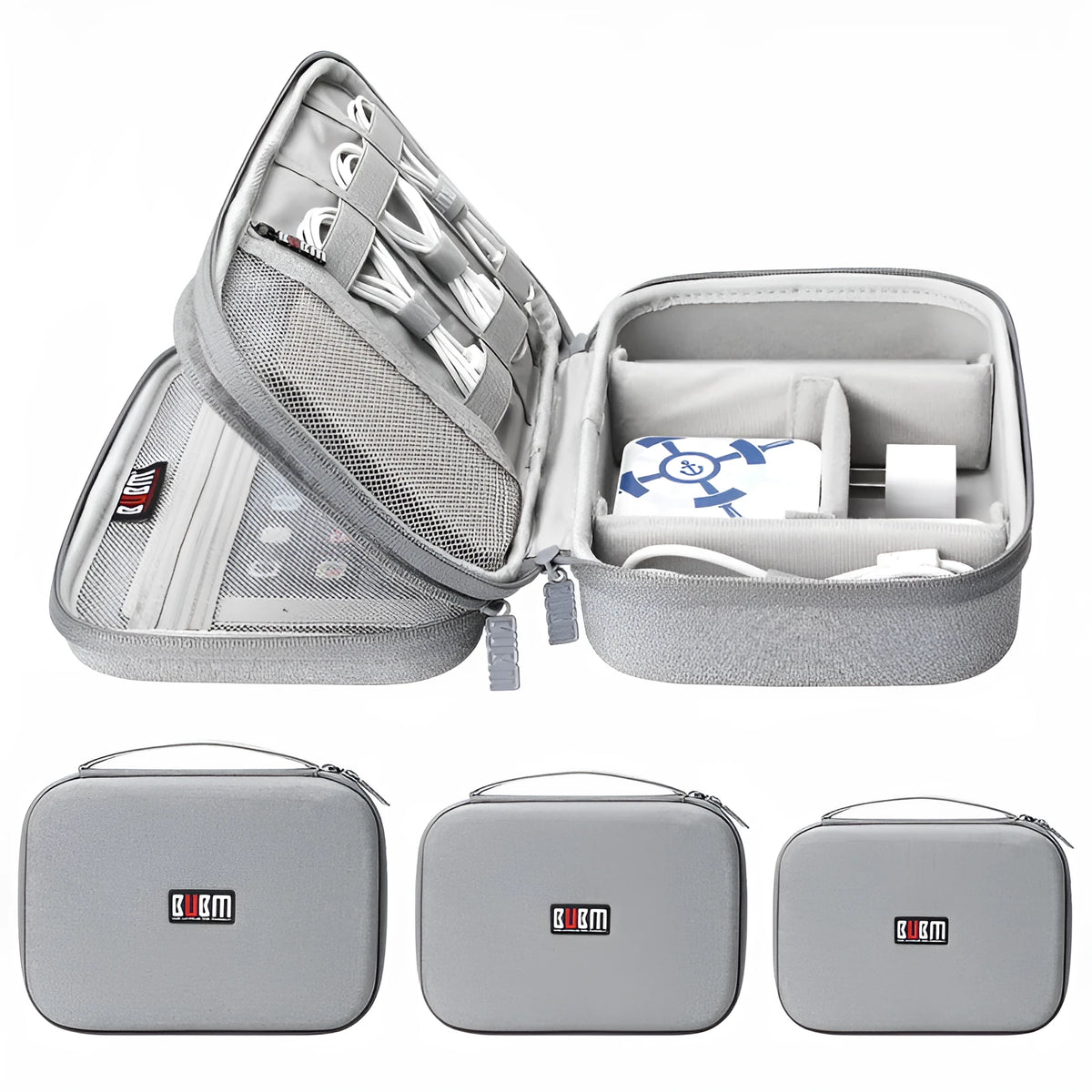EVA digital storage bag for headphones in Black or Grey colour with hand bag shape