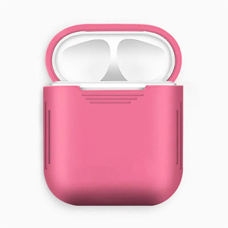 AirPods silicone protective case with anti-loss rope attached and shockproof earmuffs.