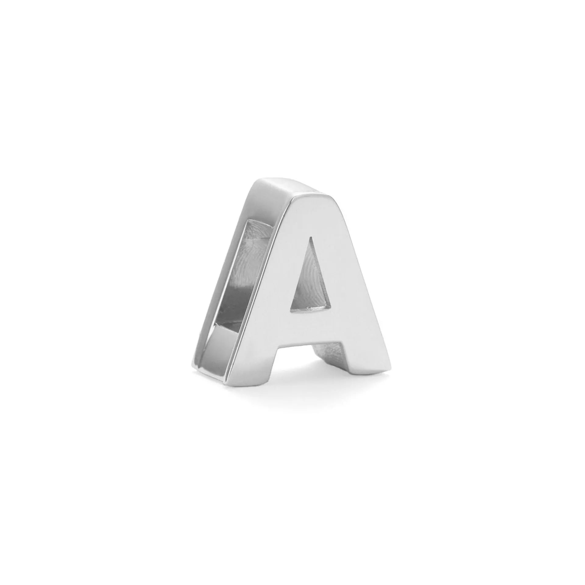 A gold and a silver titanium steel necklace with letter and number pendants on a 40.5cm chain.