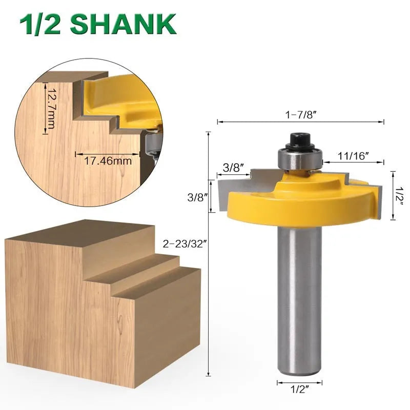 Carbide door and window step knife woodworking cutter with 8mm shank and 12.7mm blade