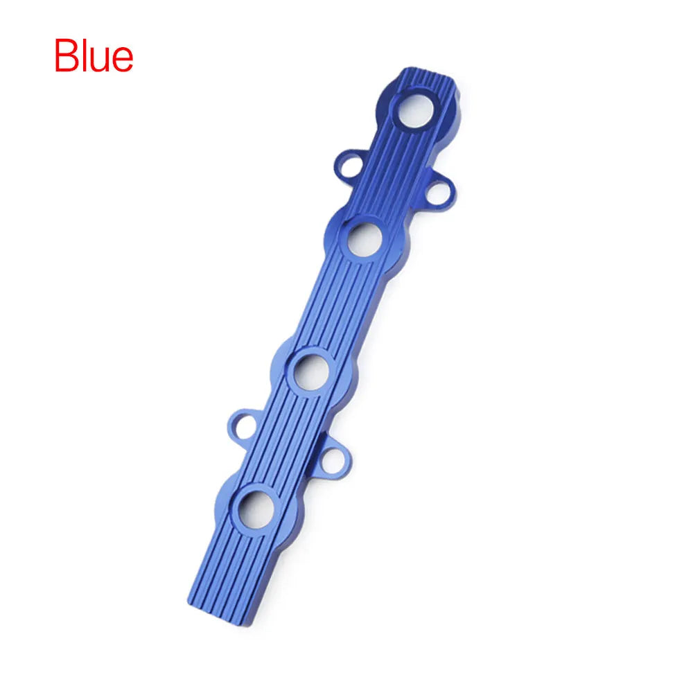 Aluminium alloy car engine hood scoop in blue, red, and silver colour options.