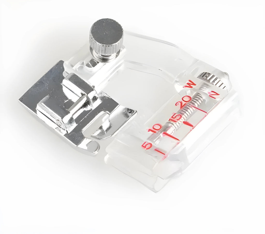 CIASSTHREE adjustable plastic and alloy bias binder presser foot for domestic sewing machine.