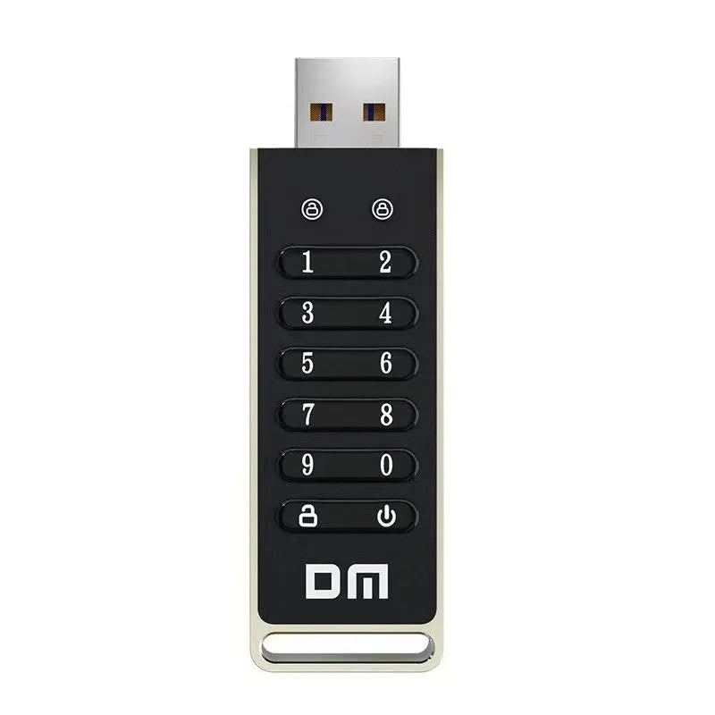 Fingerprint security USB 3.0 flash drive with metal casing and 64GB storage capacity
