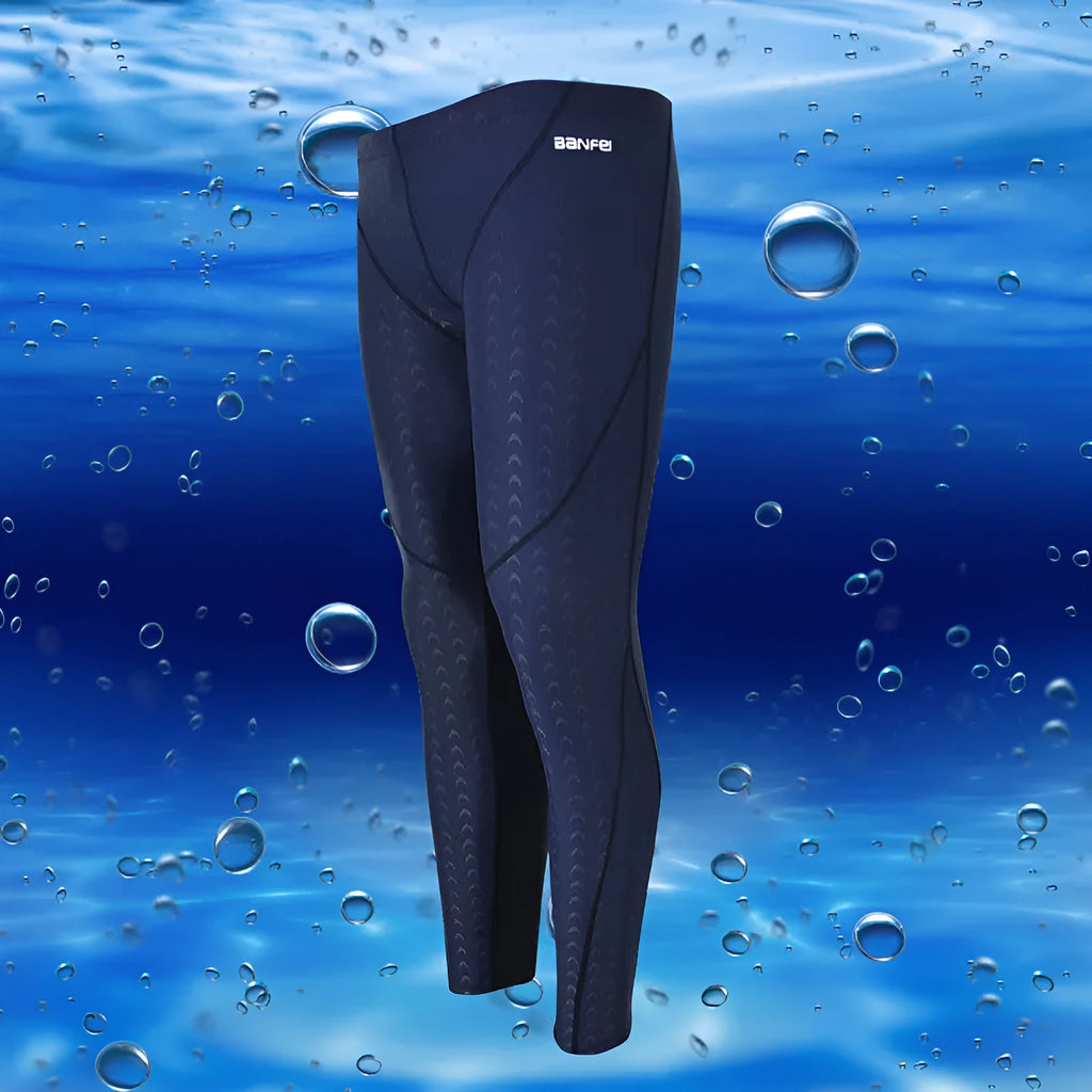 Men's nylon cropped swimming trunks in briefs style suitable for multiple sports activities