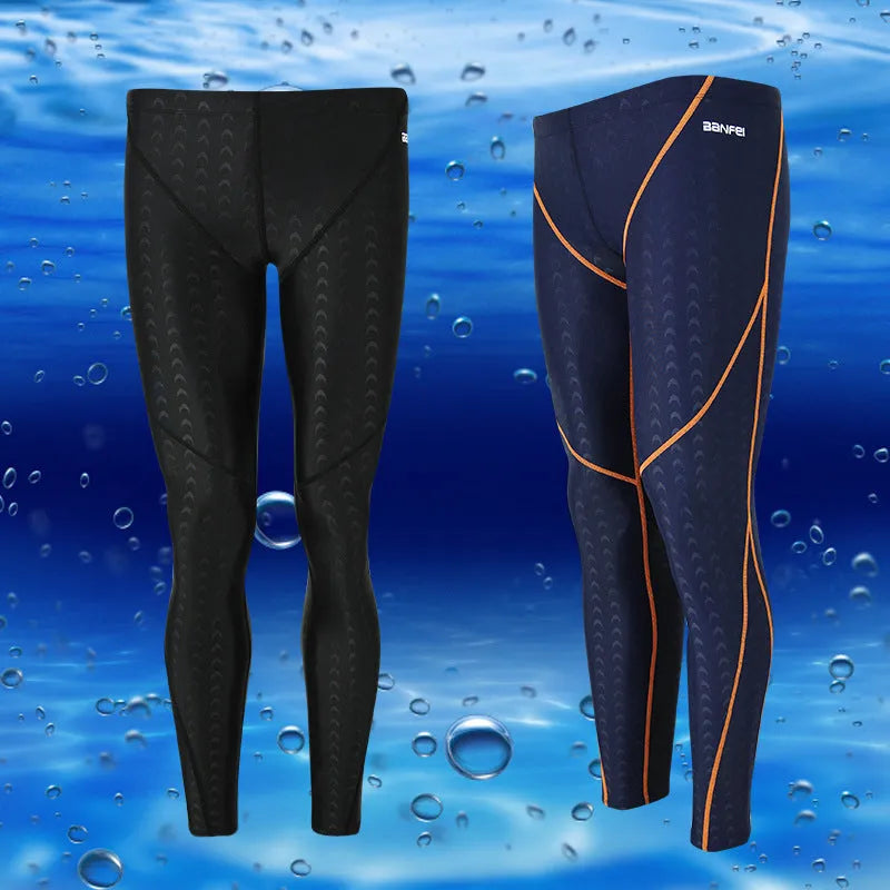 Men's nylon cropped swimming trunks in briefs style suitable for multiple sports activities