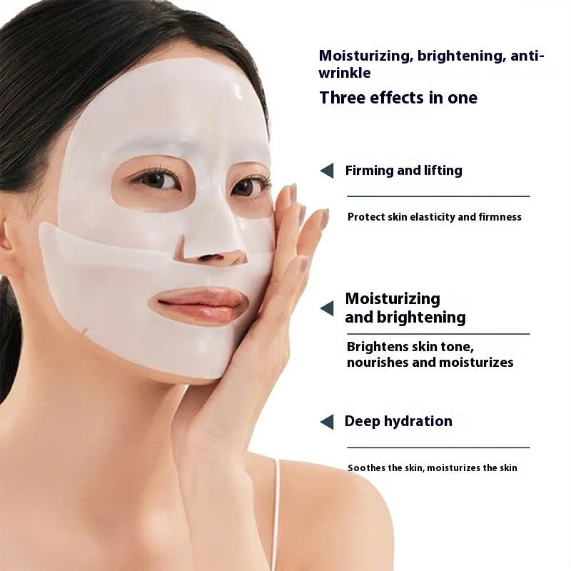 Single collagen sheet mask with 28ml anti-wrinkle moisturising serum for universal skin types.