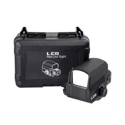 LCO tactical red dot sight mounted on 20mm Picatinny rail with holographic reflex display