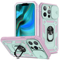 Magnetic iPhone case with sliding window bracket in two-tone colour options