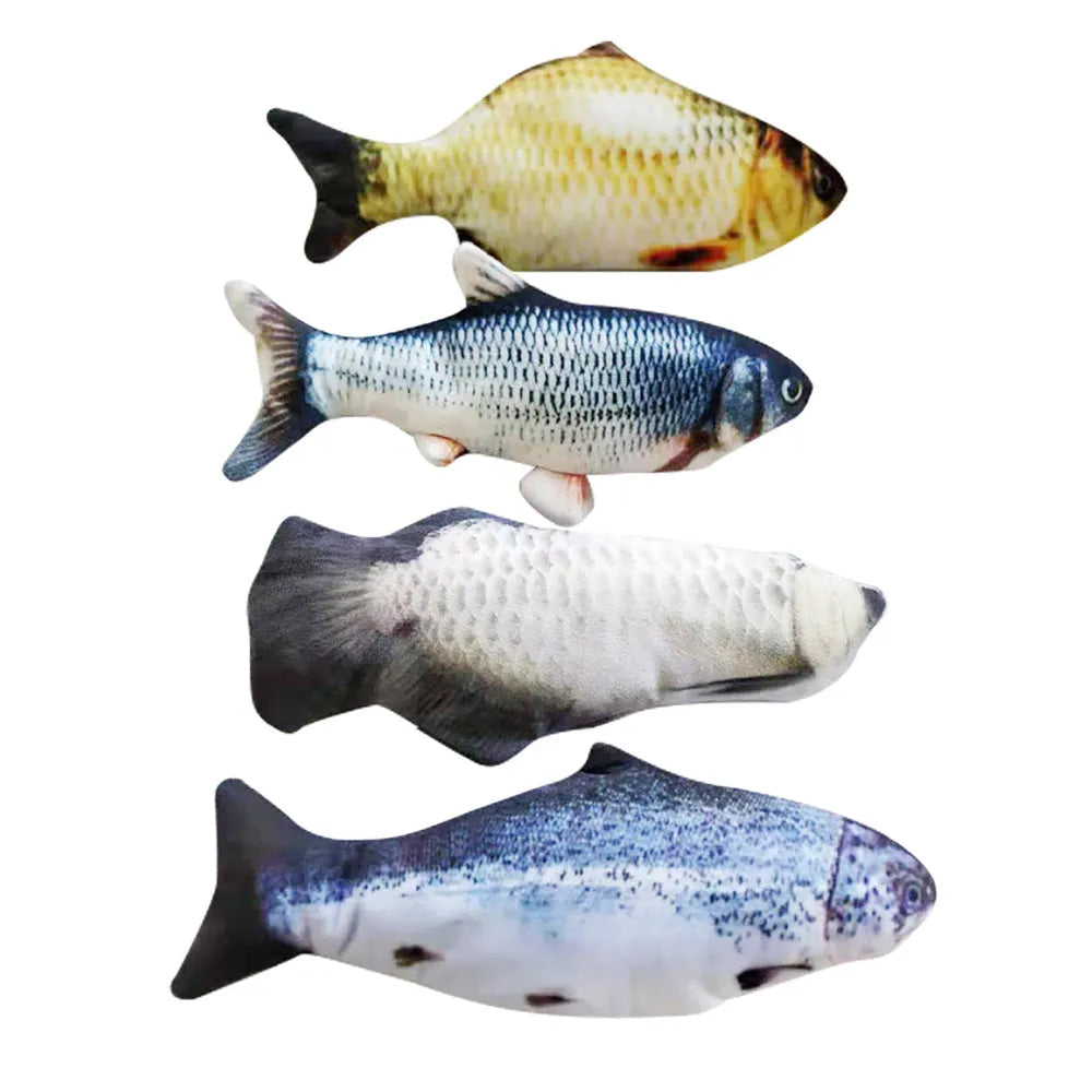 30cm multicolor electronic jumping fish cat toy with USB charging cable