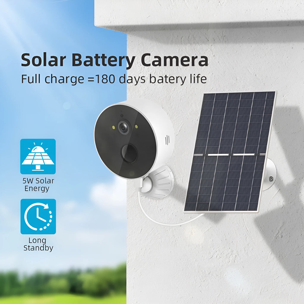 Solar panel and 1080P outdoor security camera system for wireless monitoring