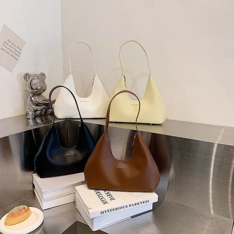 Retro style PU shoulder handbag with sandwich pocket and organised interior compartments