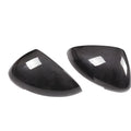 Pair of black true carbon fibre rearview mirror covers for Porsche Macan 2014-2022 models.