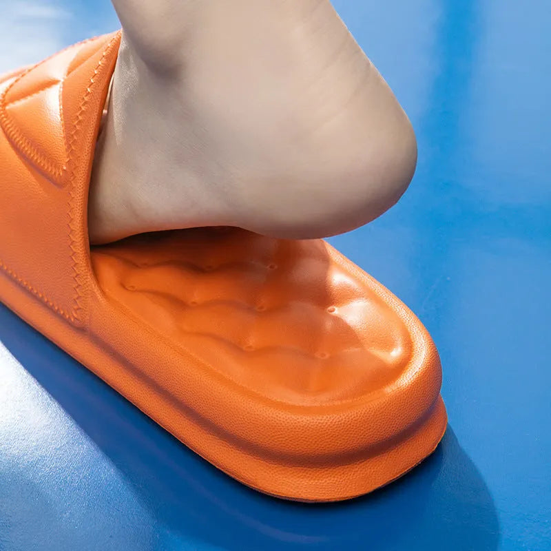 Pair of soft EVA bathroom sandals with a textured non-slip sole, shown in a choice of colours.