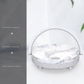 Wireless charging night light with Bluetooth speaker and phone holder in marble pattern finish