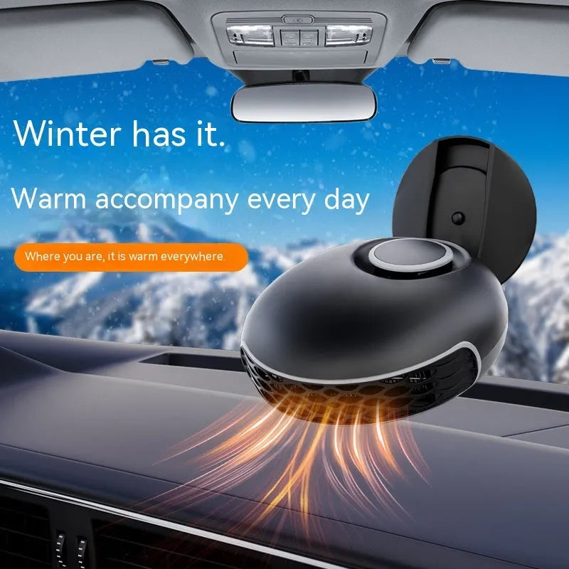 Black car warm air blower heater with cable for 12V 24V vehicle defrosting