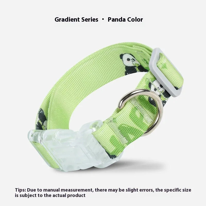 Cartoon gradient pattern adjustable dog collar in nylon with size options for pets 2-10kg