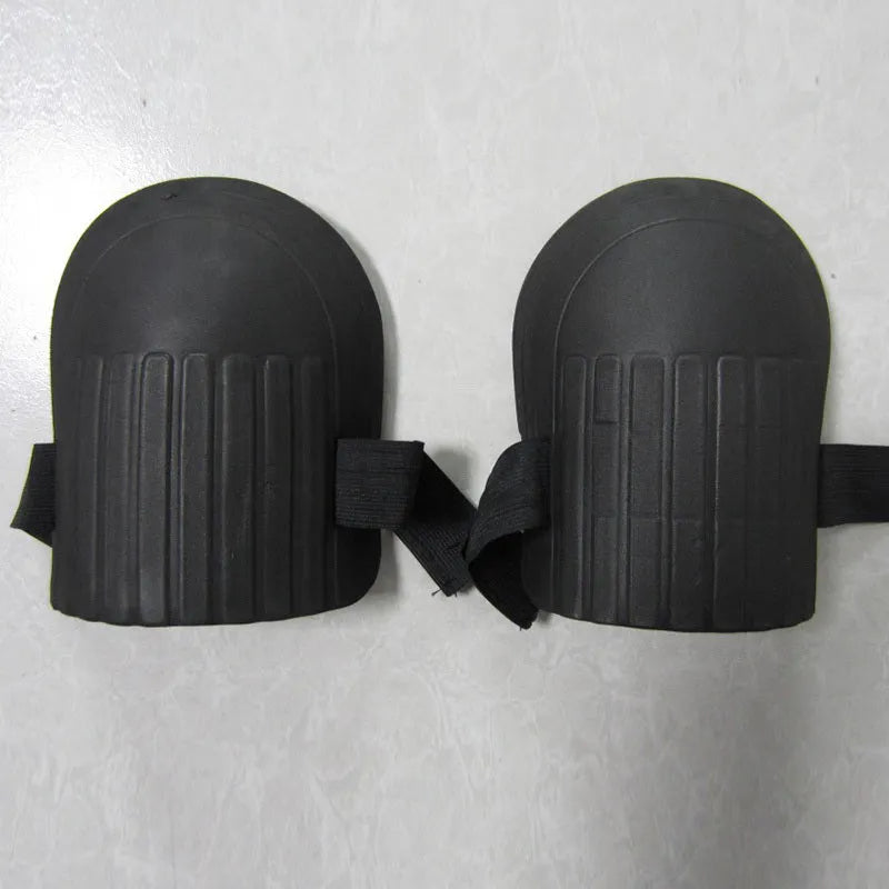 A pair of black and army green EVA foam knee pads for gardening protection.