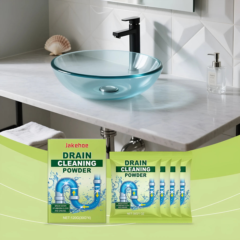 120g container of drain cleaning powder with chemical unblocking formula