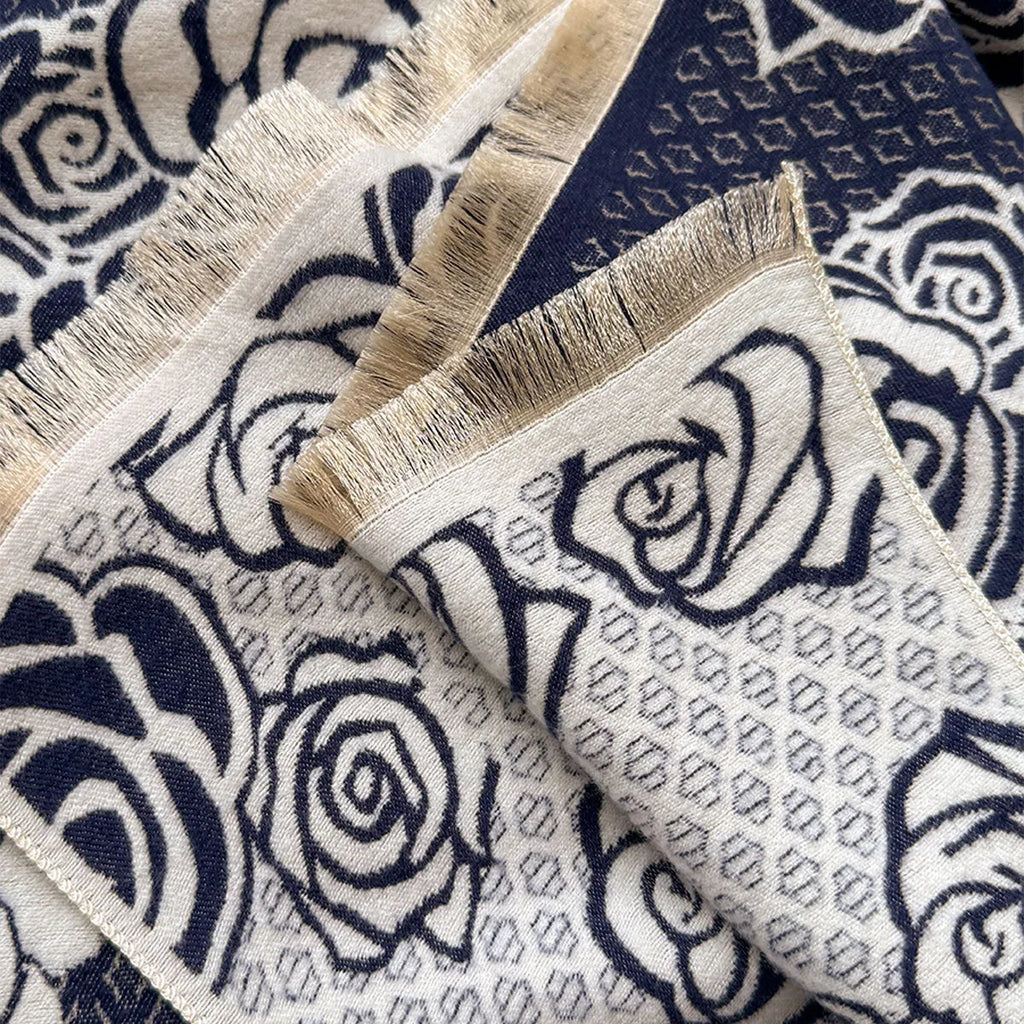 Imitation cashmere thick warm scarf in grey black blue or khaki with tassels 185x65cm