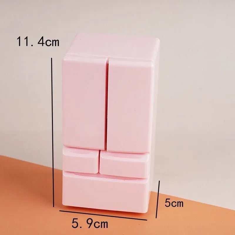 White miniature candy shop plastic model with LED light, 11.4cm tall display piece